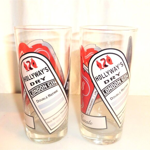 RARE 2x NUNENS Peach LIQUER GLASSES Feli Curato LONDON GIN Reed Wright Hollyway - Picture 2 of 9